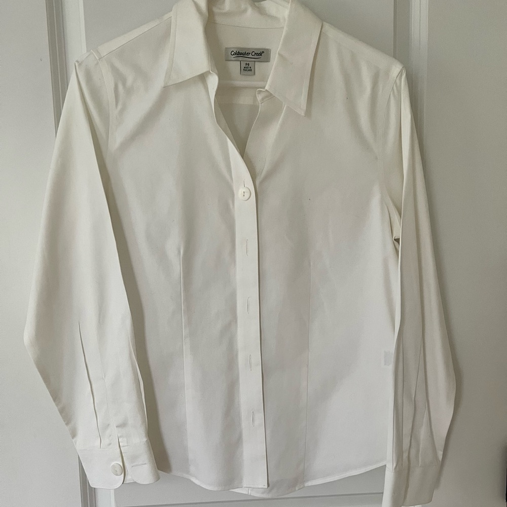 Ladies white dress shirt